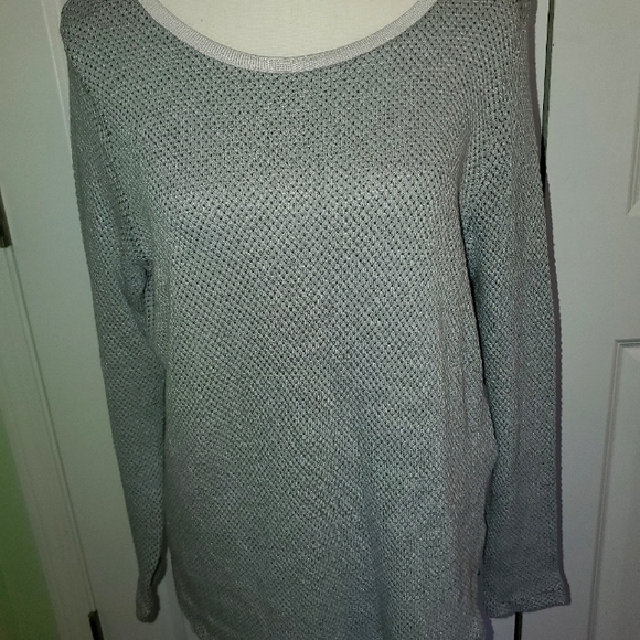 Zara WB Collection Womens Gray L Combination Long Sleeve Knit Sweater Shirt - Picture 2 of 4